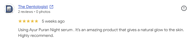 Ayurpuran customer Google review 3