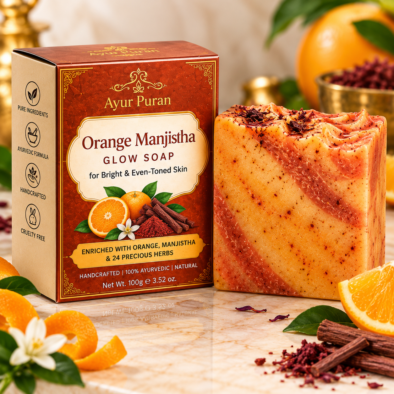 Orange Manjistha Soap - AyurPuran Ayurvedic Product